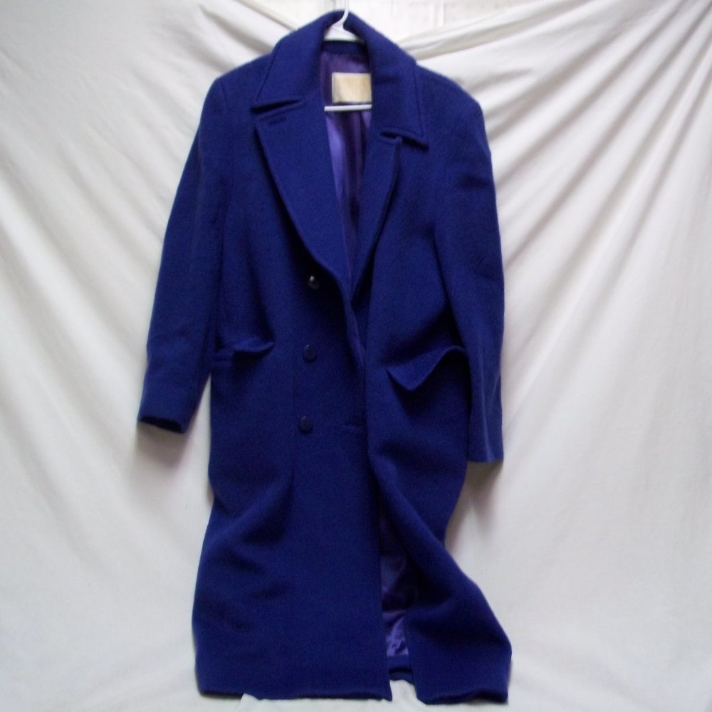 Vintage Blue Pendleton Wool Trench Coat Size Med